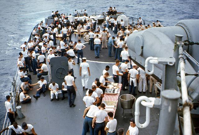 S19651106019.JPG - COOKOUT ON THE FANTAIL