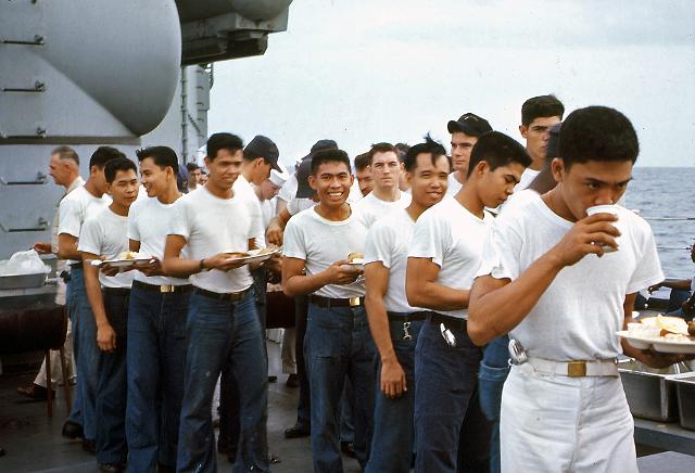 S19651106023.JPG - COOKOUT ON THE FANTAIL